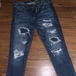 American Eagle Faux Ripped Jeans